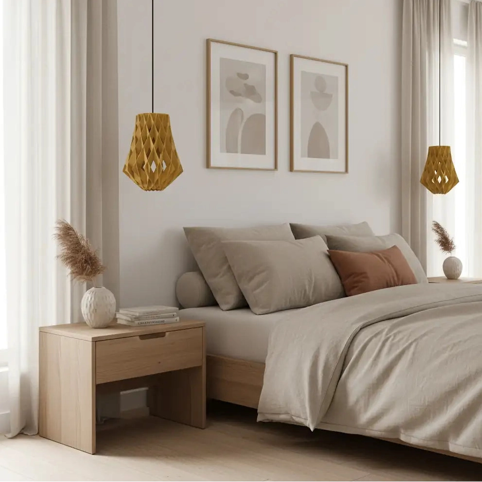 Houten-hanglamp-Aurea-half-slaapkamer