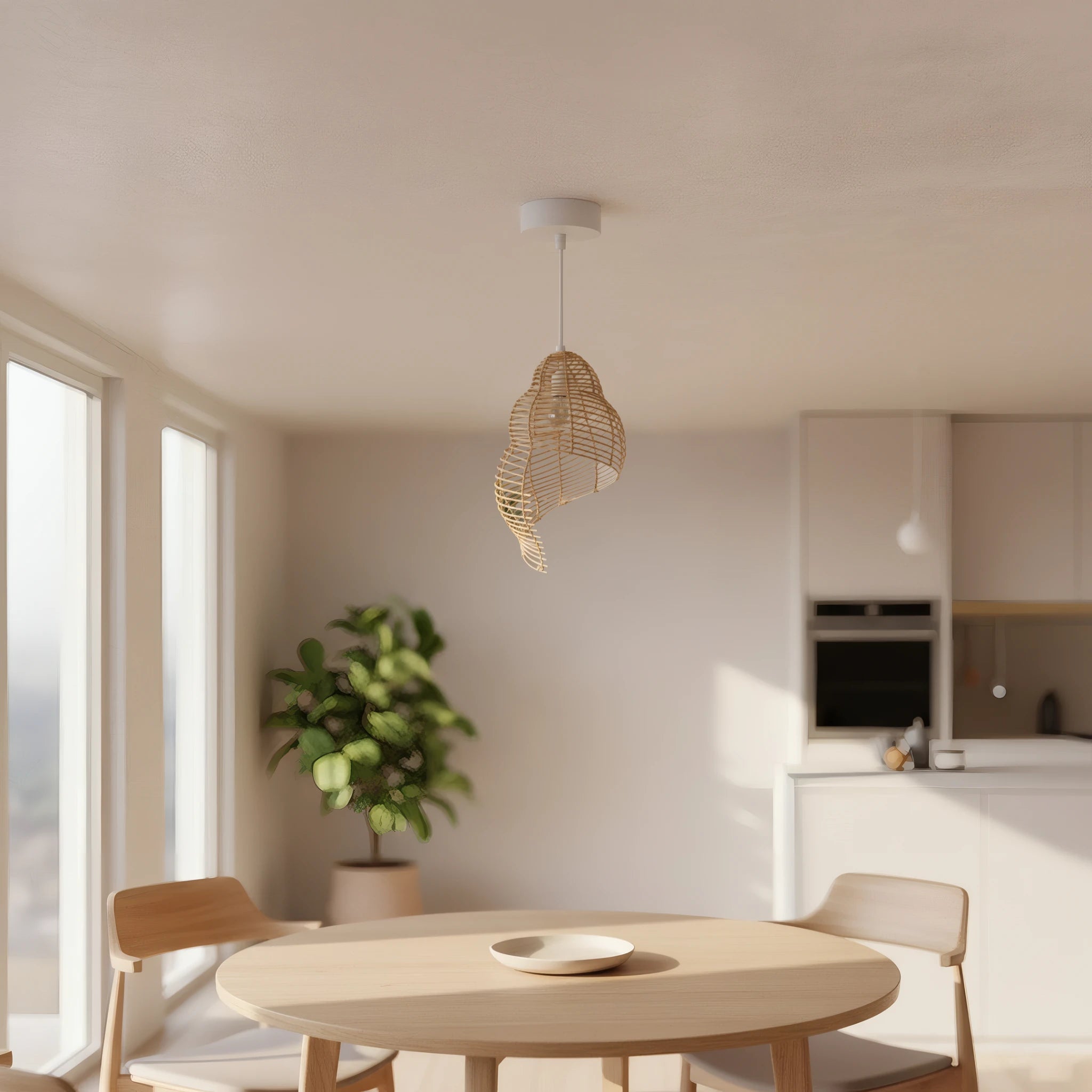 Rotan-hanglamp-Lume-eettafel