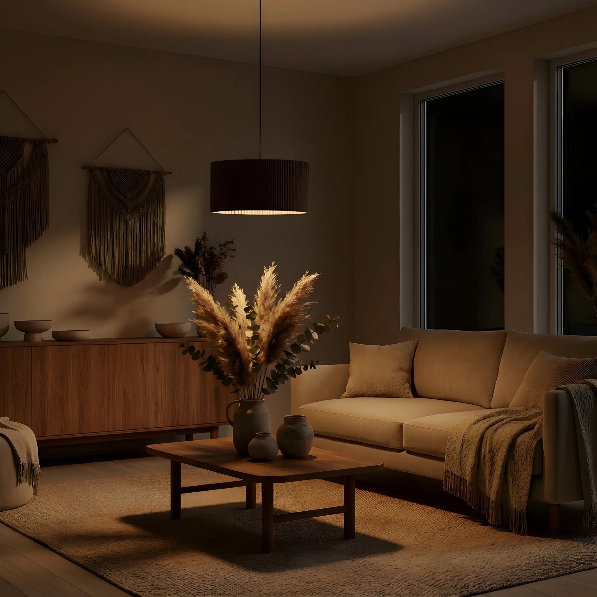 Rotan-hanglamp-Solvi-woonkamer-boho-donker