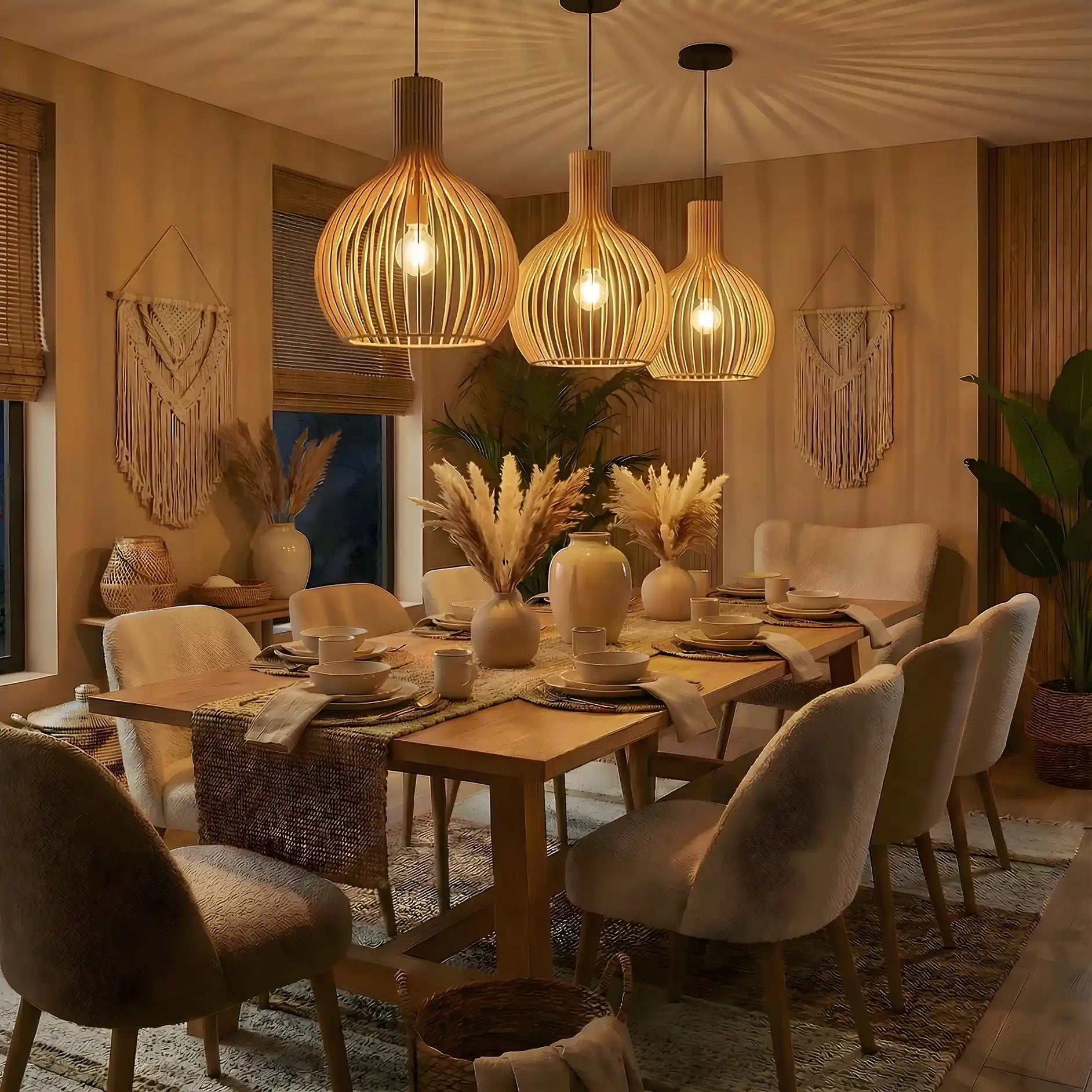 Rotan-hanglamp-Nura-eetkamer-boho-donker