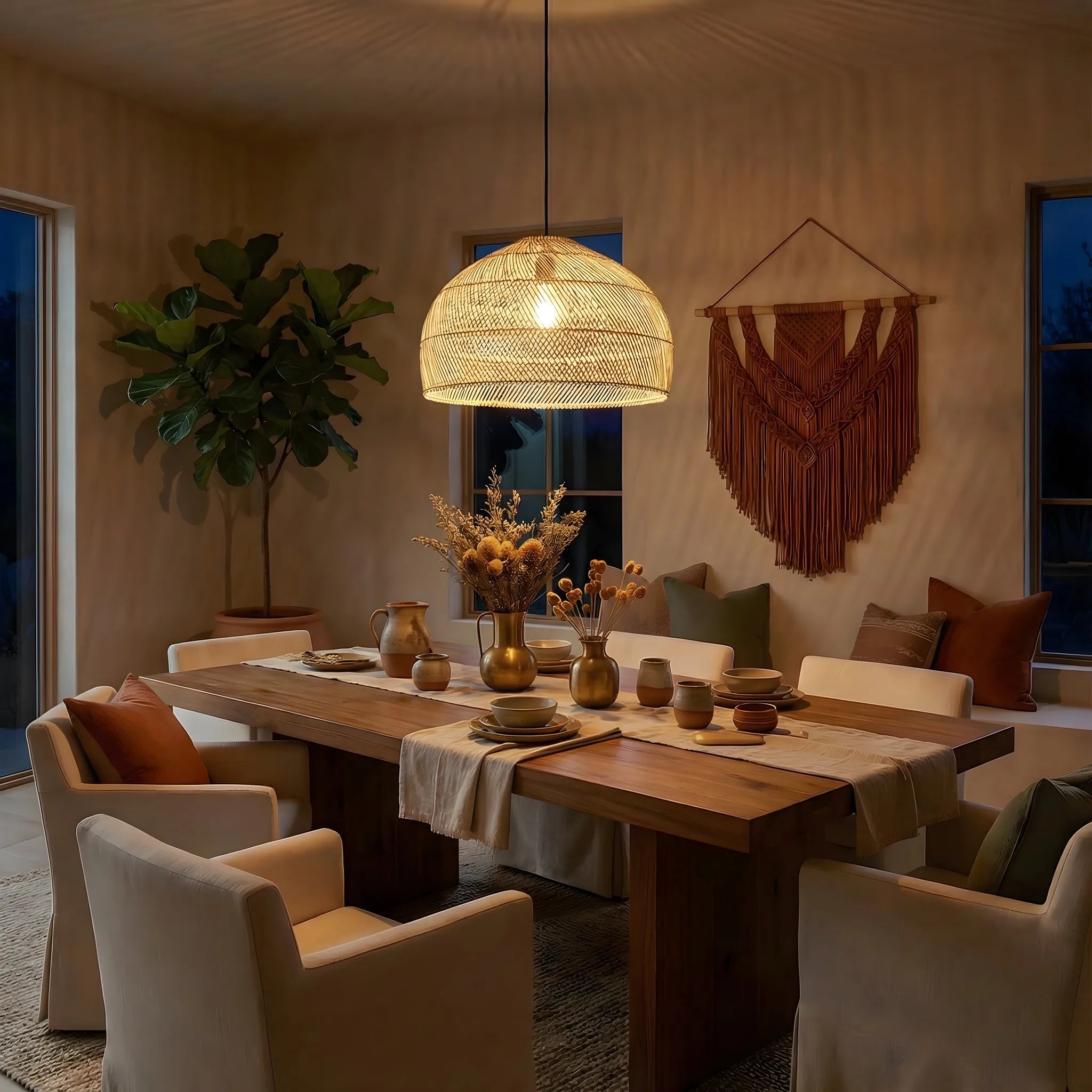 Rotan-hanglamp-Ayla-eetkamer-boho-donker