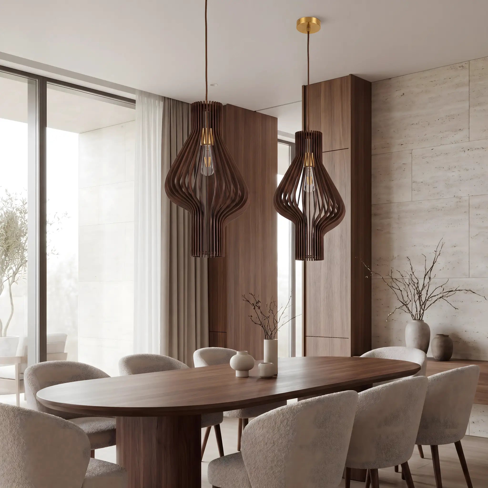 Houten hanglamp Amara