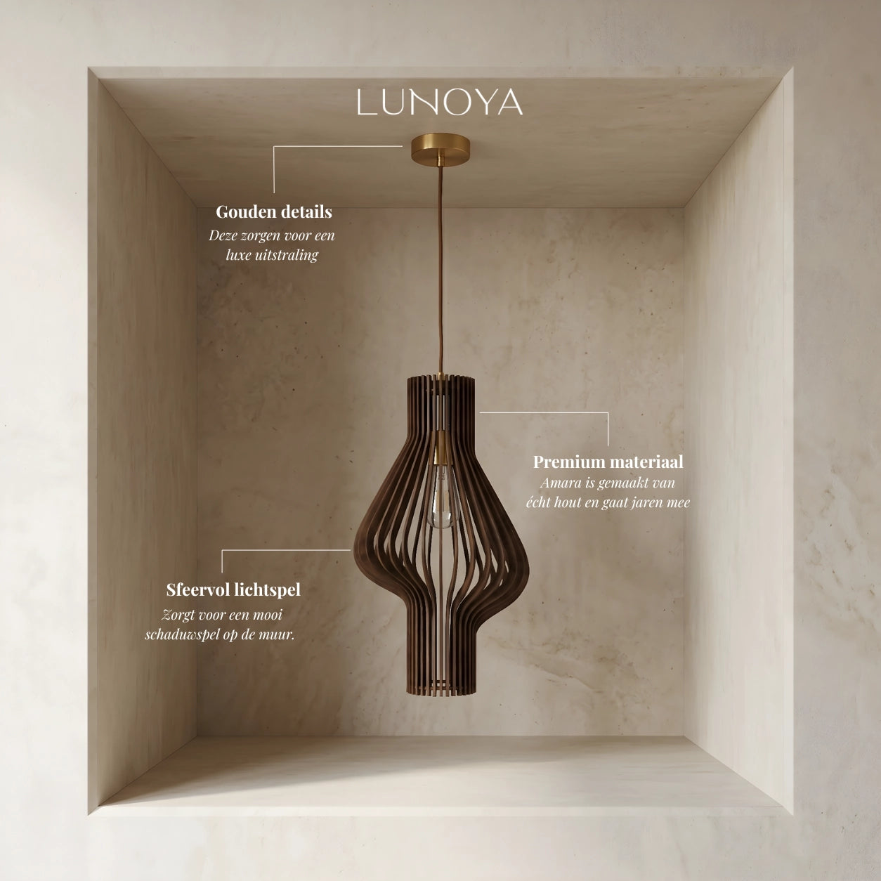 Houten hanglamp Amara